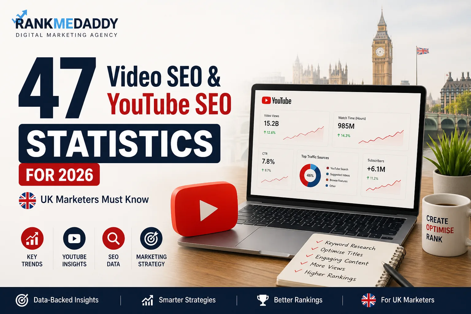 47 Video SEO & YouTube SEO Statistics for 2026 (UK Marketers Must Know)-RANKMEDADDY