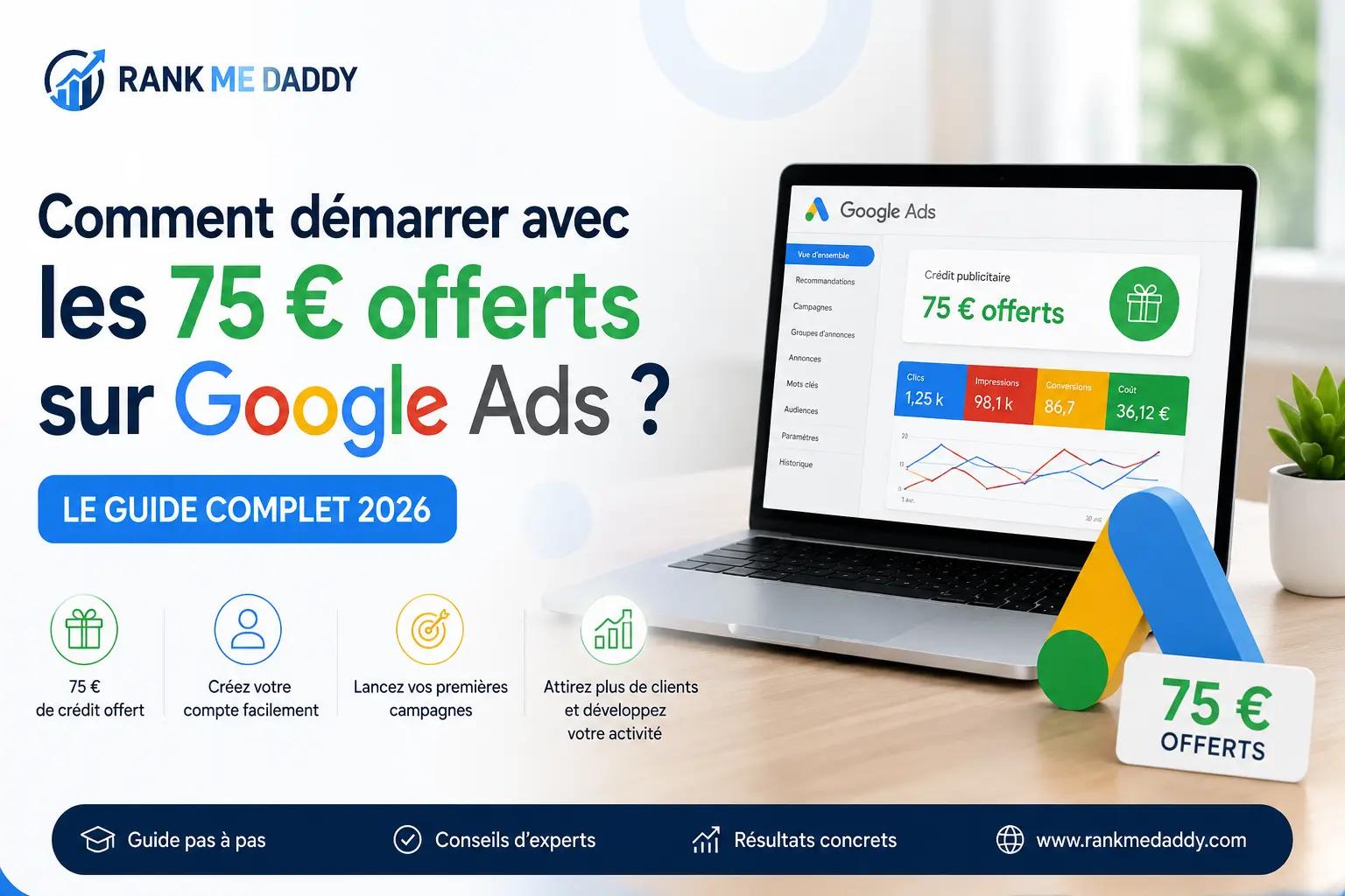 Comment démarrer avec les 75 € offerts sur Google Ads ? Le guide complet 2026-rankmedaddy