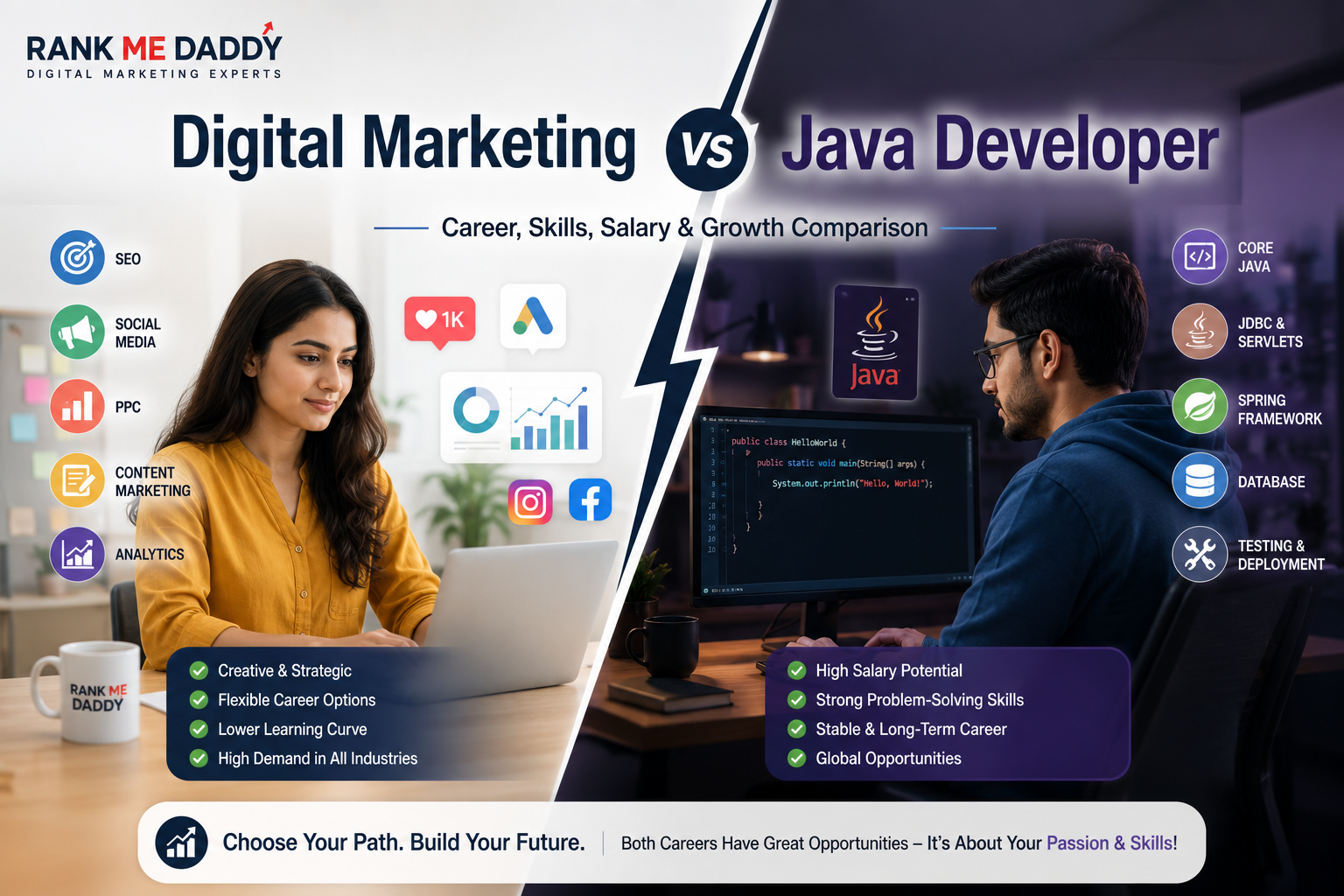 Digital Marketing vs Java Developer-rankmedaddy